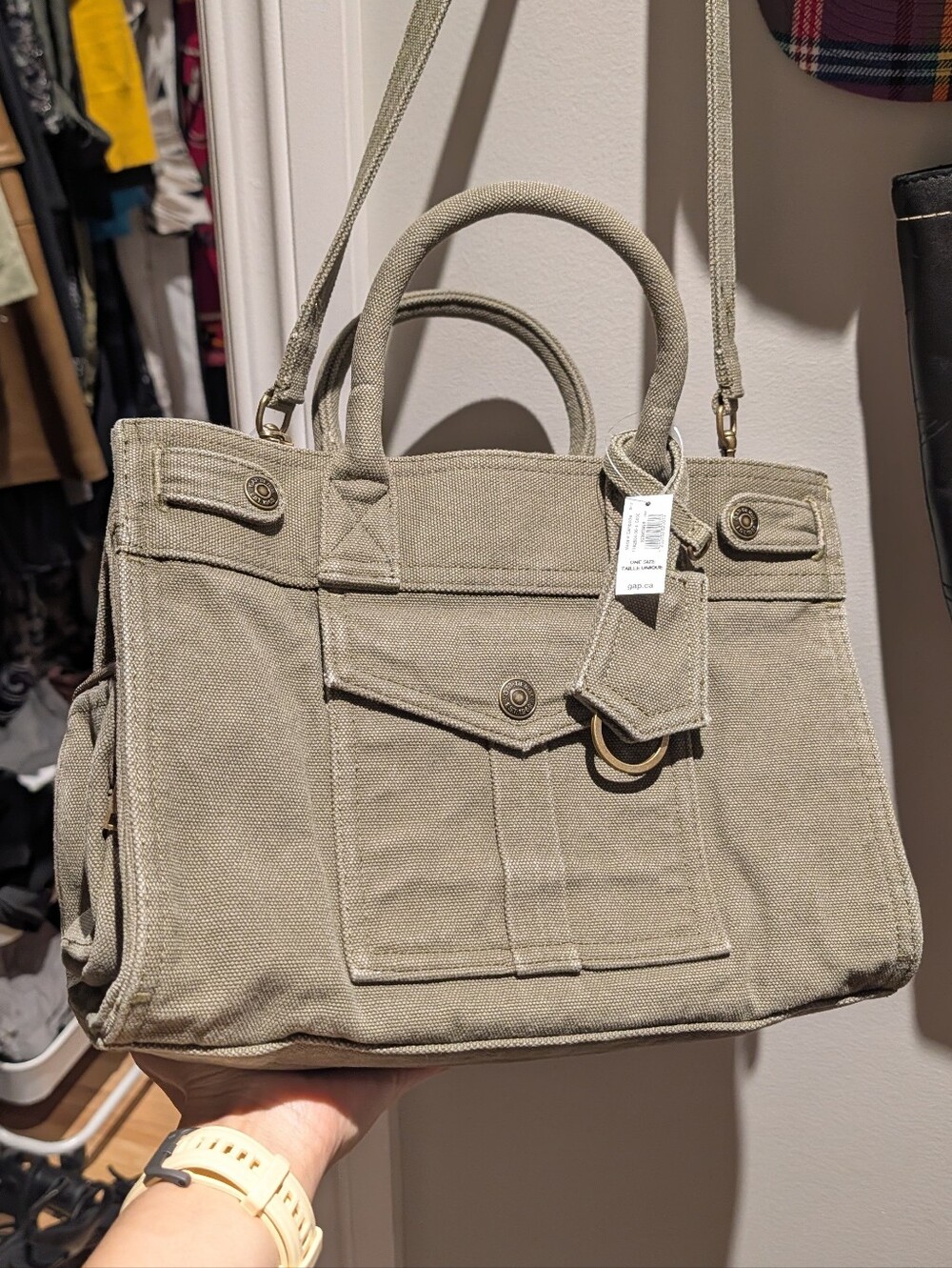 Gap Canvas Satchel Handbag in Olive